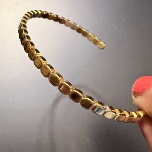 Atolea Beaded 18k Gold Plated Stainless Steel Cuff Bracelet